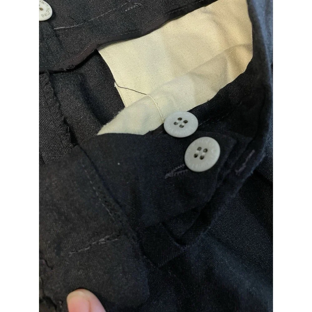 Polo Ralph Lauren Mens Black Pleated Dress Pants Cuffed Trouser Classic Fit